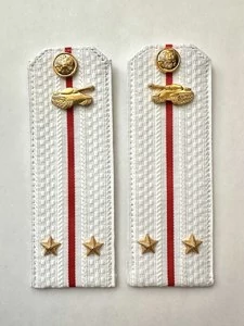 Погоны МО Танковые войска белые звание Лейтенант Картон