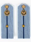 Погоны ФСБ голубые на рубашку, звание Младший лейтенант 14см ПЛАСТИК