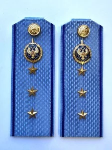 Погоны ФСБ голубые на рубашку, звание Старший Прапорщик 14см ПЛАСТИК