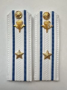 Погоны ВДВ с фурнитурой белые Майор КАРТОН