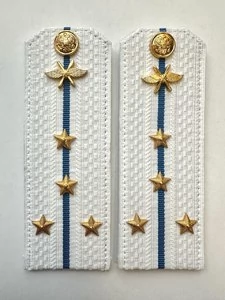 Погоны ВКС ВВС с фурнитурой белые Капитан КАРТОН