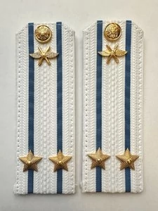 Погоны ВКС ВВС с фурнитурой белые Подполковник КАРТОН