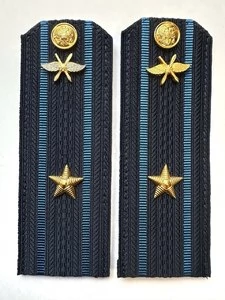 Погоны ВКС ВВС с фурнитурой темно-синие Майор КАРТОН