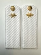 Погоны ВКС ВВС с фурнитурой белые Рядовой КАРТОН