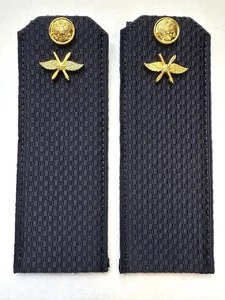 Погоны ВКС ВВС с фурнитурой темно-синие Рядовой ПЛАСТИК