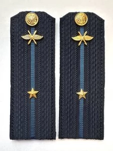 Погоны ВКС ВВС с фурнитурой темно-синие Младший Лейтенант ПЛАСТИК