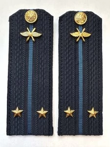 Погоны ВКС ВВС с фурнитурой темно-синие Лейтенант Пластик