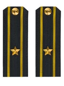 Погоны ВМФ Капитан 3 ранга ПЛАСТИК цвет черный с желтыми просветами