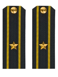 Погоны ВМФ Капитан 3 ранга ПЛАСТИК цвет черный с желтыми просветами