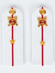 Погоны Полиции на рубашку белые звание Младший лейтенант Картон 15см