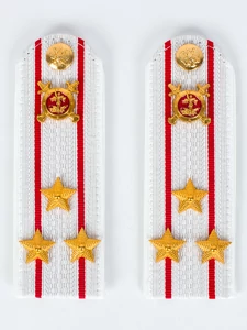 Погоны Полиции на рубашку белые звание Полковник Картон 15см