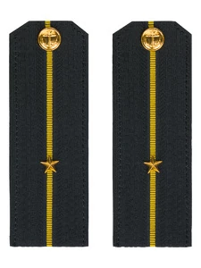 Погоны ВМФ Младший Лейтенант ПЛАСТИК цвет черный с желтыми просветами
