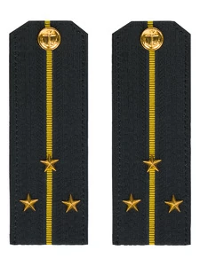 Погоны ВМФ Старший Лейтенант ПЛАСТИК цвет черный с желтыми просветами