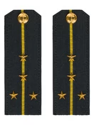 Погоны ВМФ Капитан Лейтенант ПЛАСТИК цвет черный с желтыми просветами