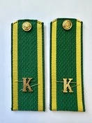 Погоны ПС курсантские К зеленые 13,5 см картон металлические буквы К в комплекте