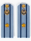 Погоны ФСБ голубые на рубашку, звание Майор 14х5см ПЛАСТИК