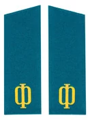 Погоны матросские Морская Авиация ВМФ СССР голубые с буквой Ф пришивные 17 размер