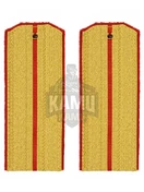 Погоны Общевойсковые парадные на китель 1 просвет трапеция галун Кляммеры в комплете 14х5см