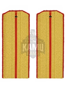 Погоны Общевойсковые парадные на китель 1 просвет трапеция галун Кляммеры в комплете 14х5см