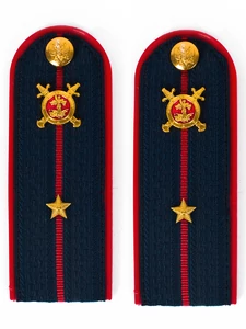 Погоны Полиции ПЛАСТИК (в сборе) укомплектованные с фурнитурой темно-синие (Младший лейтенант) 14х5см