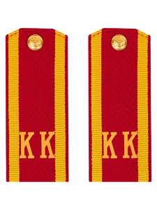 Погоны кадетские КК, галунные (12 см) с фурнитурой цвет красный