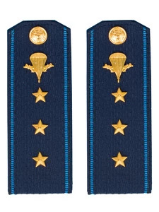 Погоны ВДВ с фурнитурой синие Старший прапорщик Пластиковые