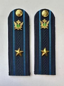 Погоны ФССП с фурнитурой звание Майор картон 14х4,5см цвет темно-синий