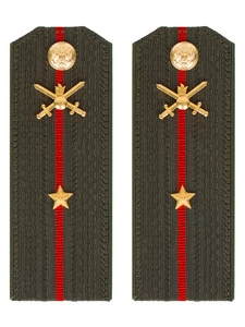 Погоны МО Сухопутные войска зеленые звание Младший Лейтенант Пластик