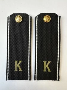 Погоны ВМФ курсантские К черные 13,5 см картон в сборе с фурнитурой