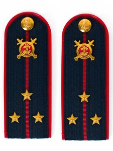 Погоны Полиции ПЛАСТИК (в сборе) укомплектованные с фурнитурой темно-синие (Старший лейтенант) 14х5см