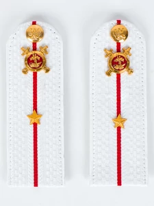 Погоны Полиции на рубашку белые 13 см звание младший лейтенант Картон