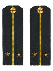 Погоны ВМФ Лейтенант картон цвет черный с желтыми просветами