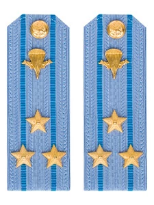 Погоны МО ВДВ голубые на рубашку Полковник в сборе Картон