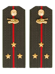 Погоны МО Танковые войска зеленые звание Старший Лейтенант ПЛАСТИК