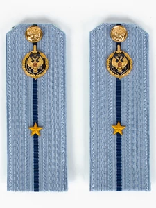 Погоны ФСБ голубые на рубашку, звание Младший лейтенант 14см ПЛАСТИК