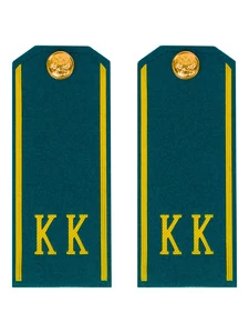 Погоны кадетские КК, сукно (13 см) с фурнитурой цвет голубой
