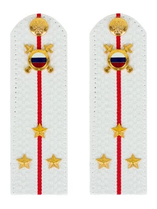 Погоны МВД внутренняя служба на рубашку белые картон звание Старший лейтенант 14см