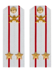 Погоны МО Сухопутные войска белые звание Подполковник Картон