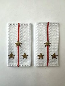 Фальш погоны Полиции нового образца БЕЛЫЕ звание Старший лейтенант 9х5 см