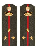 Погоны МО Танковые войска зеленые звание Старший Лейтенант ПЛАСТИК