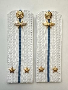 Погоны ВКС ВВС с фурнитурой белые Лейтенант КАРТОН