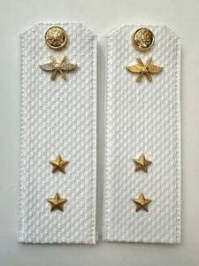 Погоны ВКС ВВС с фурнитурой белые Прапорщик КАРТОН