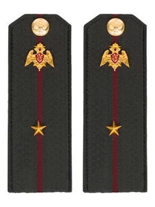 Погоны Росгвардии ФСВНГ на куртку 14х5 см Картон звание Младший Лейтенант