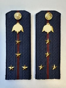 Погоны Росгвардии ФСВНГ на куртку 14см Картон звание Капитан цвет темно-синий