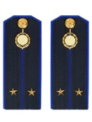 Погоны ФСБ на куртку цвет синий ПЛАСТИК, звание Лейтенант 14х5,5см