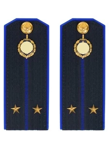 Погоны ФСБ на куртку цвет синий ПЛАСТИК, звание Лейтенант 14х5,5см