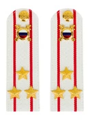 Погоны МВД внутренняя служба на рубашку белые ПЛАСТИК Звание Полковник 13,5см