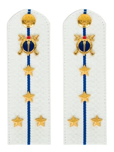 Погоны Юстиции белые ПЛАСТИК звание Капитан 14см