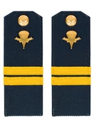 Погоны ВДВ с фурнитурой синие с желтым галуном Мл. Сержант Пластиковые