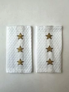 Фальш погоны Полиции нового образца БЕЛЫЕ звание Старший Прапорщик 9х5 см